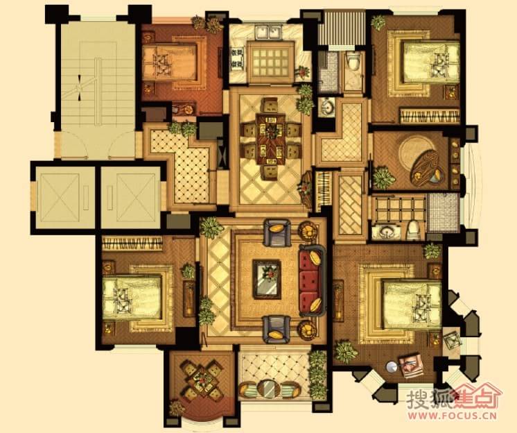 热点户型:海悦城嘉园131㎡五室两厅两卫