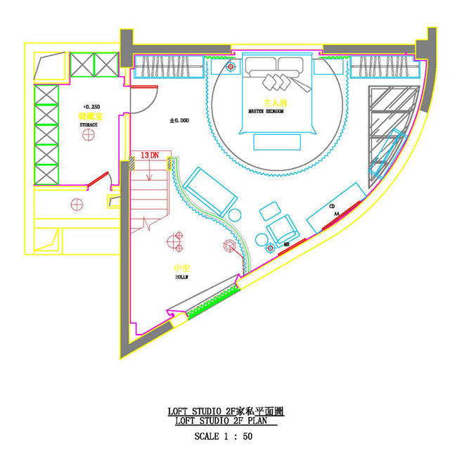 郑仕梁新作:阁楼 戏剧 scenorgraphy interior平面图