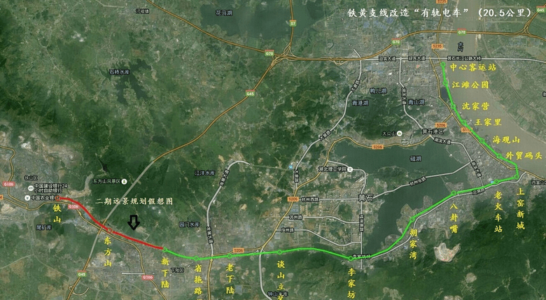 黄石有轨电车站点图