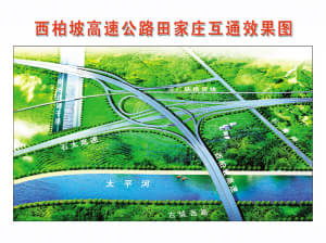 冶河特大桥合龙 西柏坡高速三座立交桥效果图